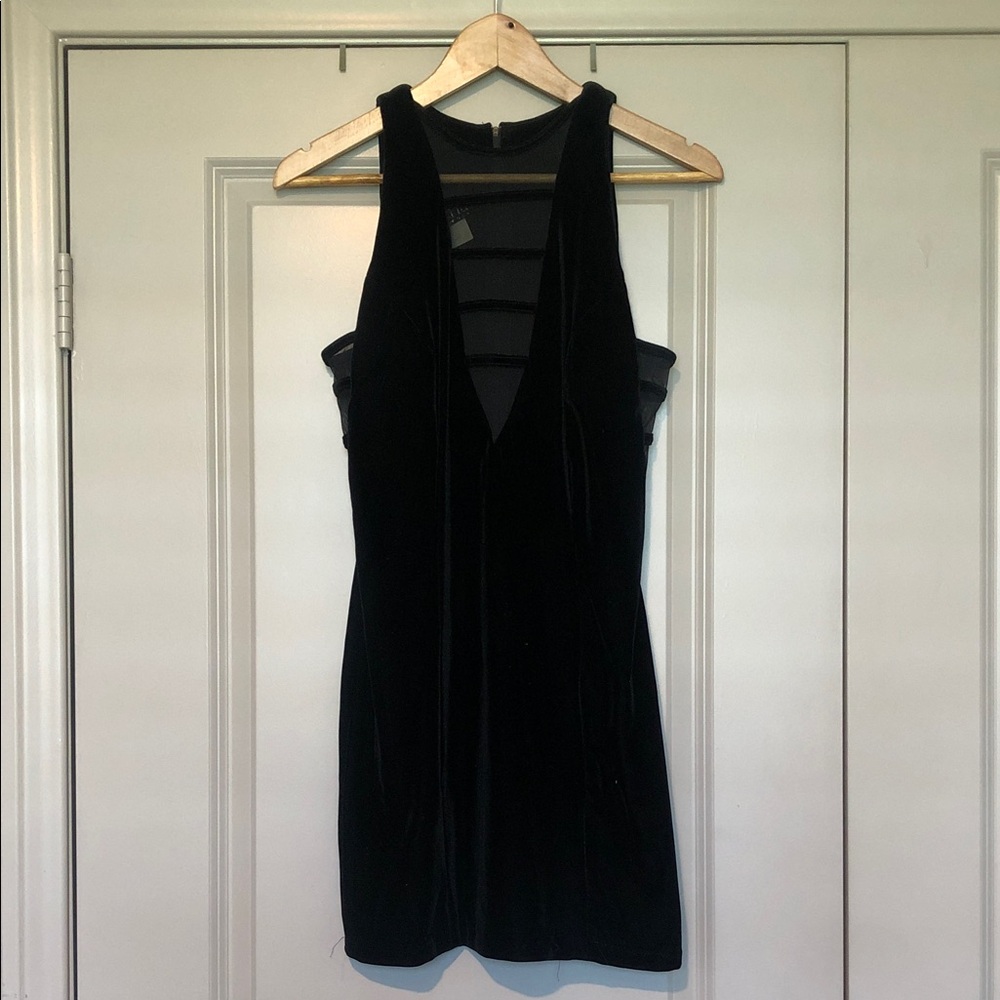 Vintage Velvet Black Mini Dress